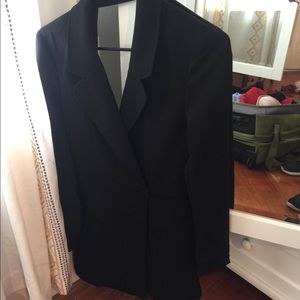 Suit jacket dress with synched waist